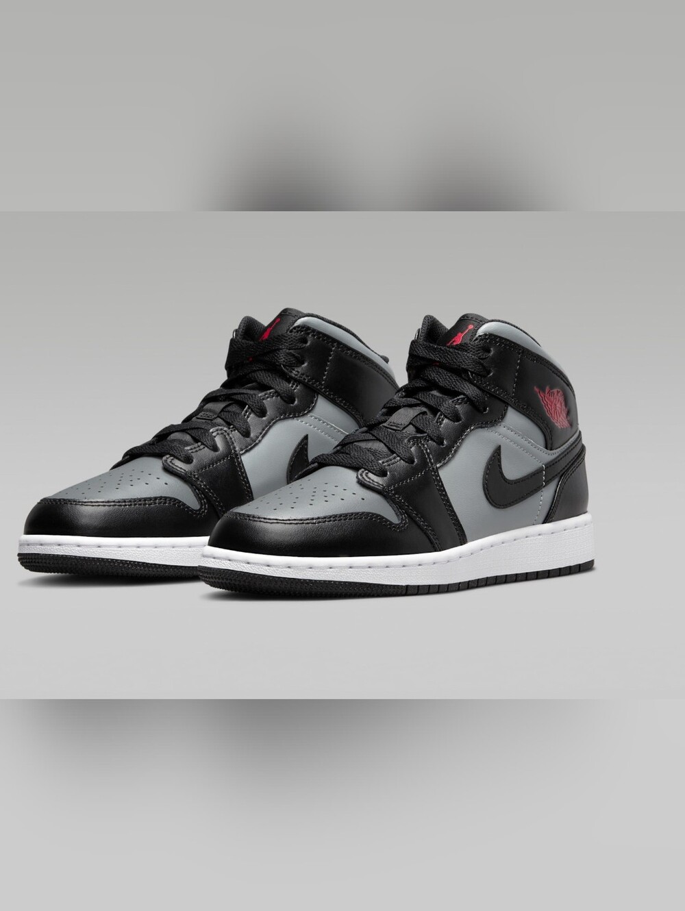 Jordan Mid-Top Sneakers - Black & Gray with Red Jumpman